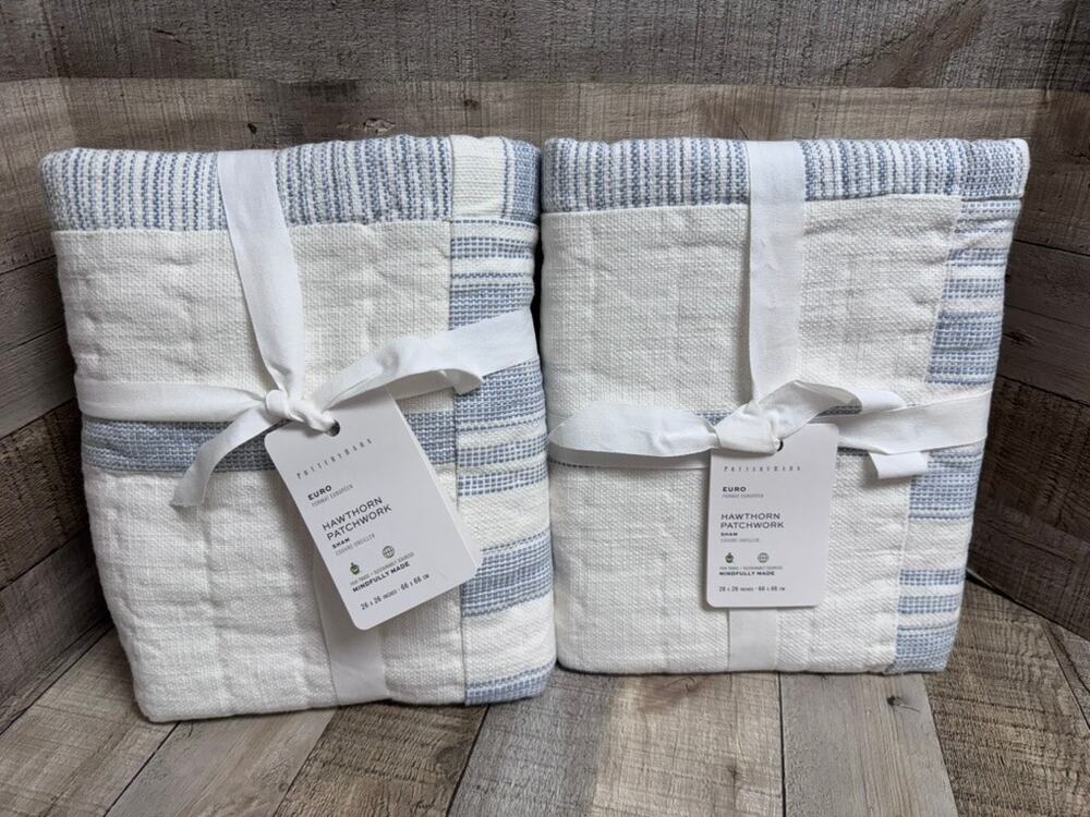 NWT Pottery Barn Hawthorn Patchwork Shams Euro